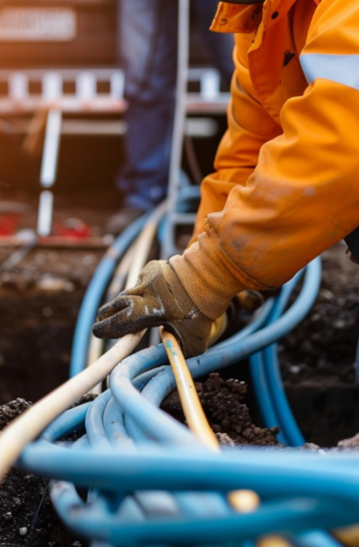 employee-laying-cables-on-site